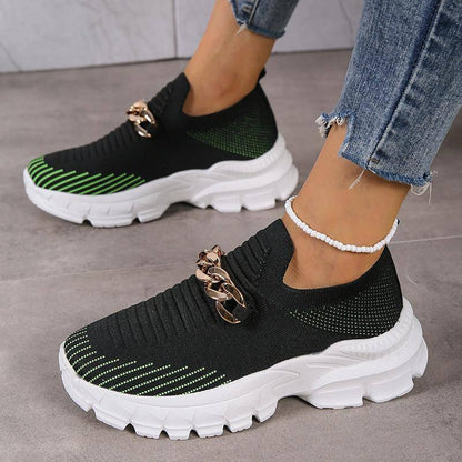 Fashion Chain Design Mesh Shoes For Women Breathable Casual-7