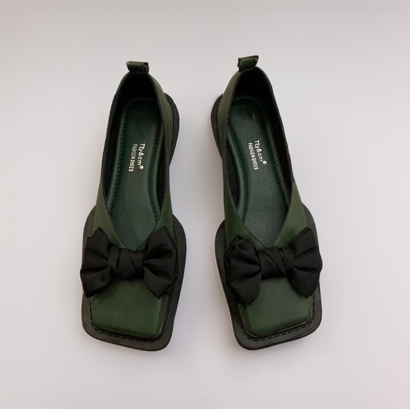 Quadratische Zehe Flacher Mund Slipper Frauen Loafers