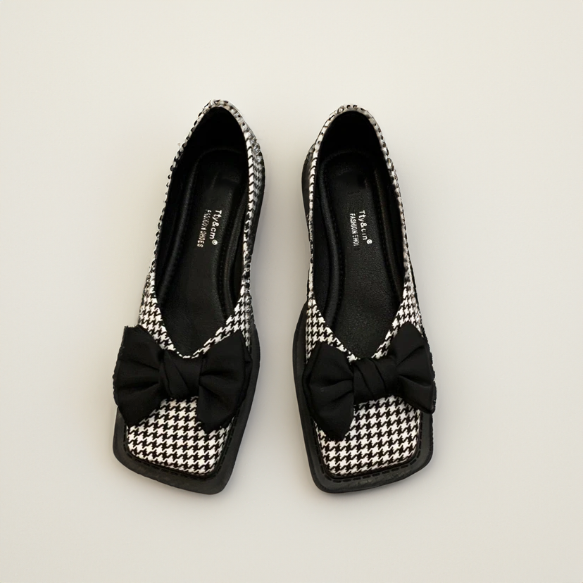 Quadratische Zehe Flacher Mund Slipper Frauen Loafers